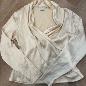 Silk Cream Long Sleeve Top